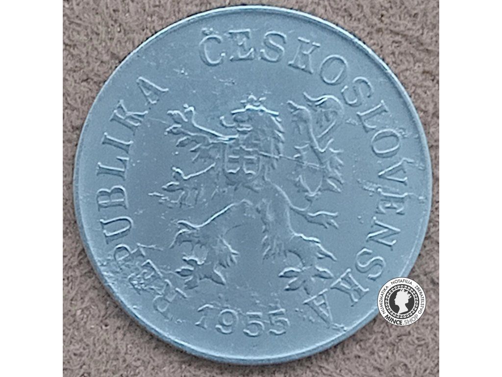 5 halier - Česko-Slovensko - 1955