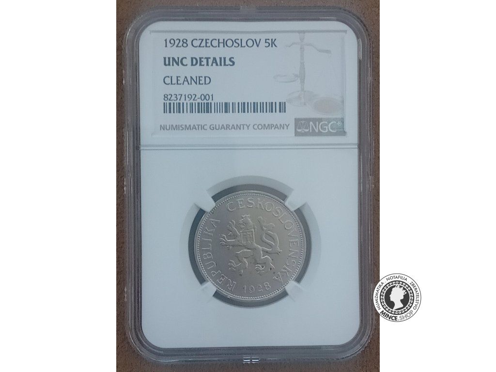 5.koruna - 1.ČSR - 1928 - UNC